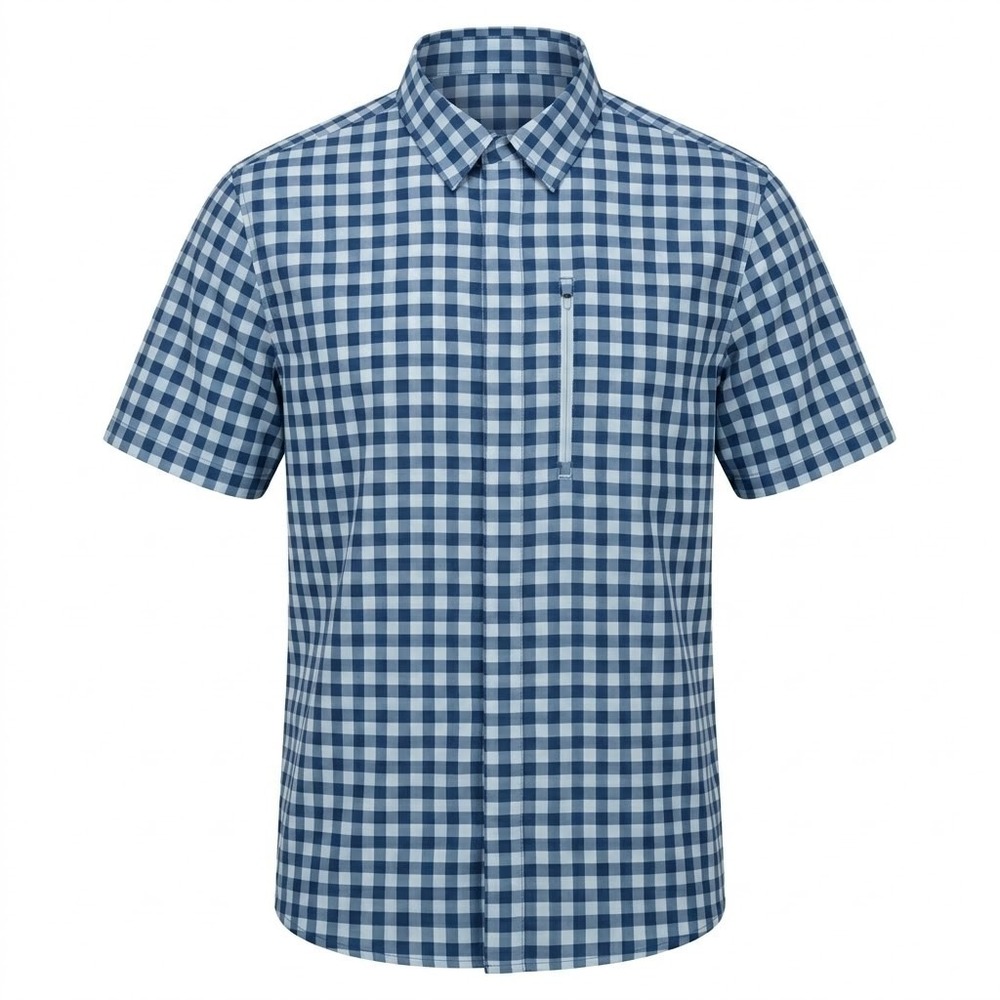 Alaskan Hardgear Duluth Mens 2XL Tall Blue Snap Front Short Sleeve Shirt - CJ